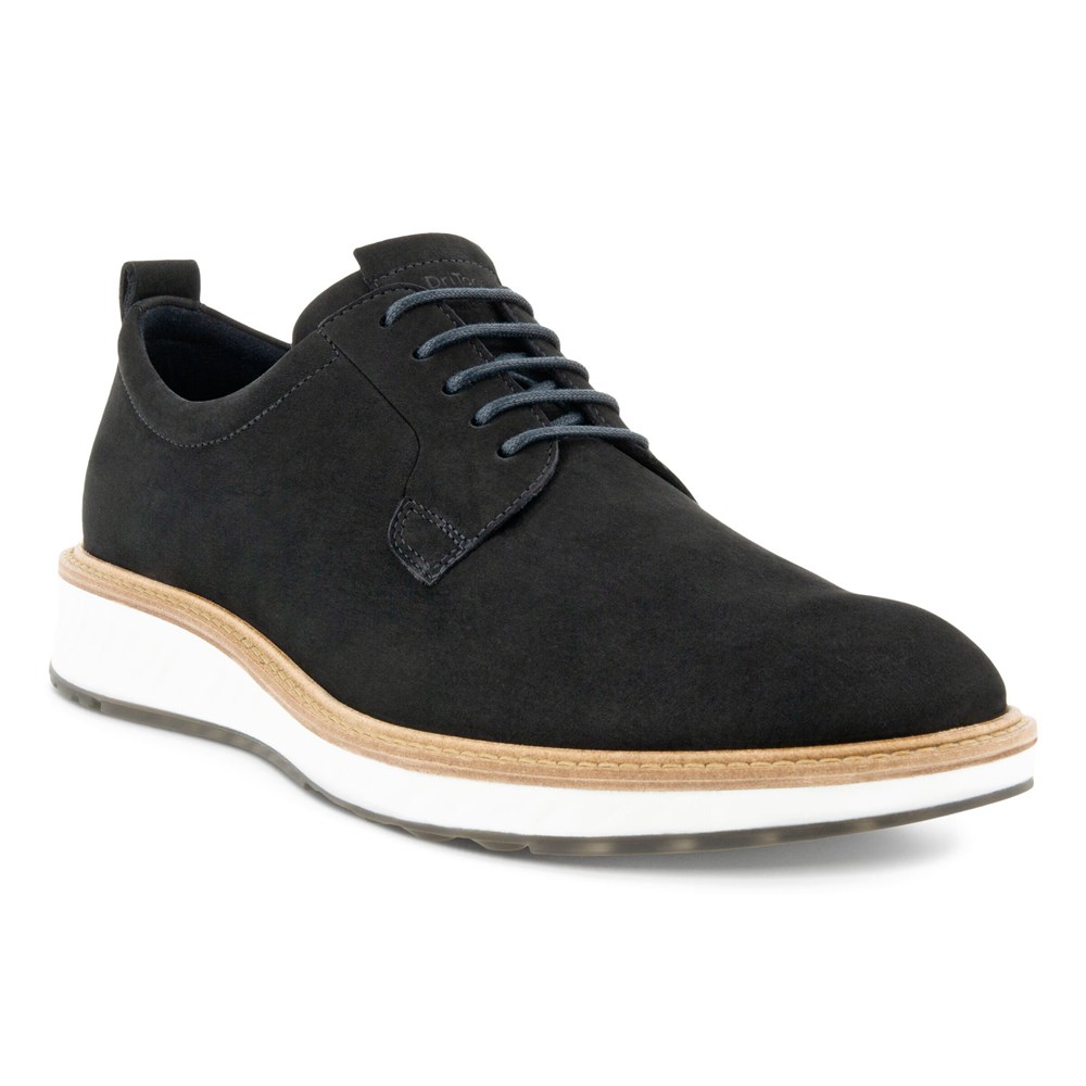 ECCO Mens Derby Shoe Black - St.1 Hybrid Shoes - QAM-547983